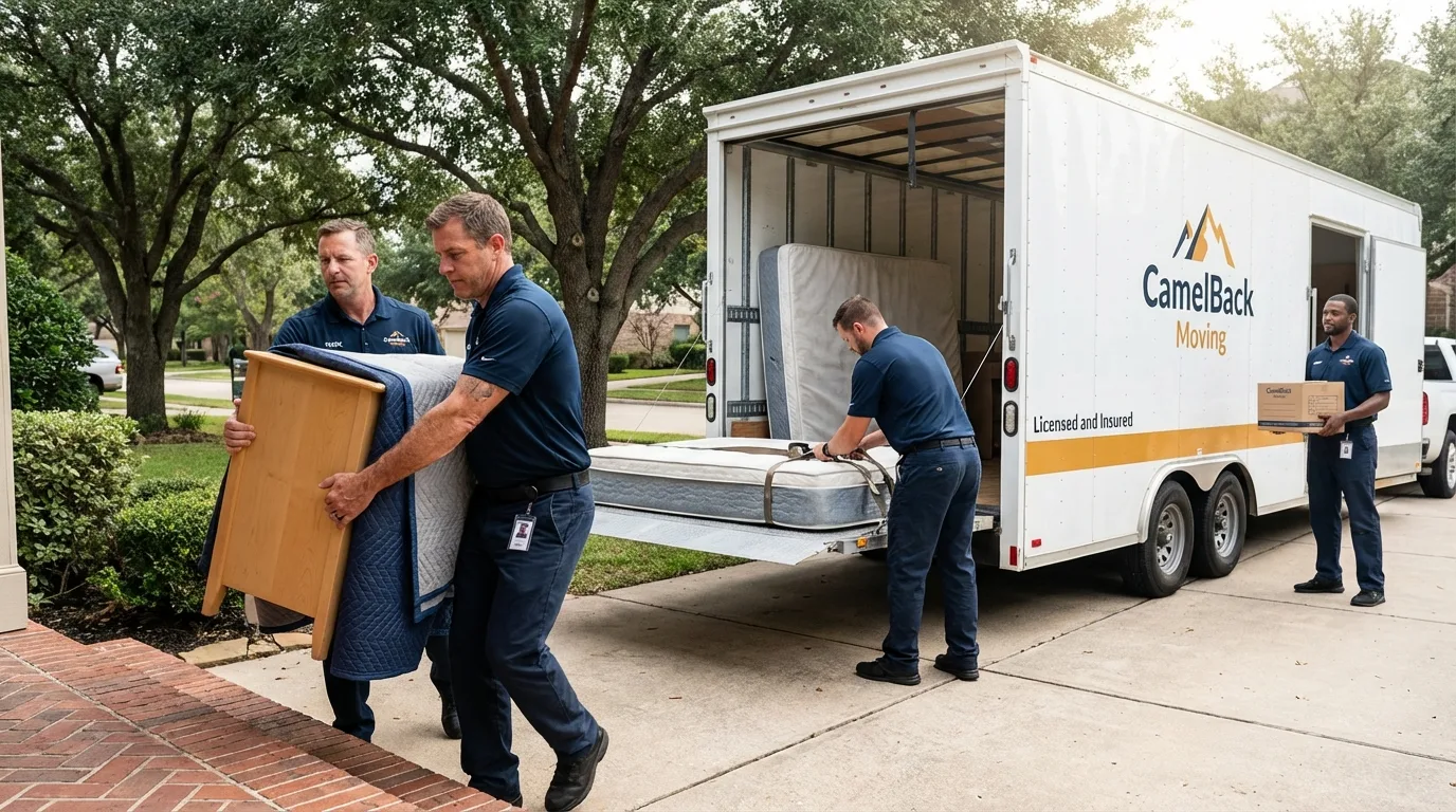 Crew loading residential truck for cross-state move from Fulton, MD